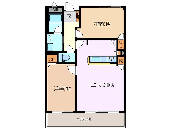 大矢知駅 徒歩14分 3階の物件間取画像